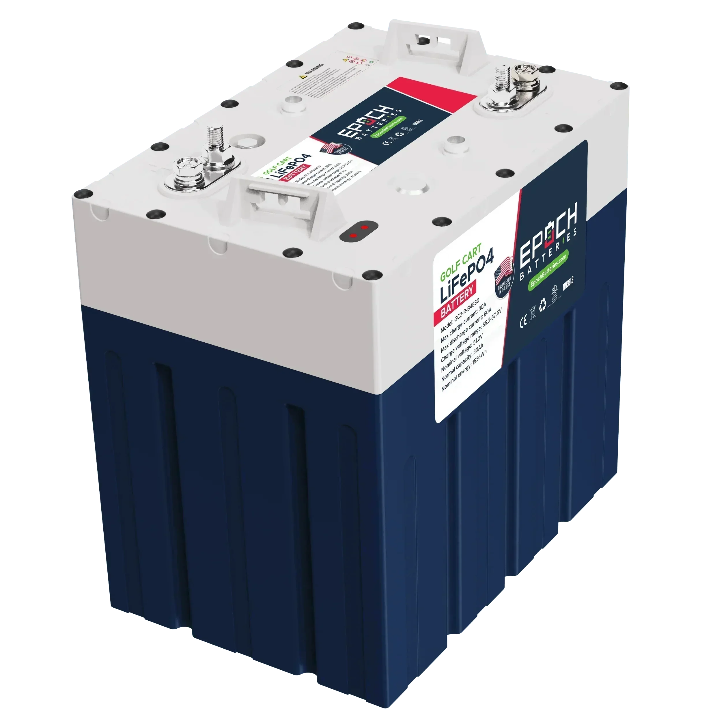 Epoch Batteries 48V 30Ah GC2 - Golf Cart LiFePO4 Lithium Battery