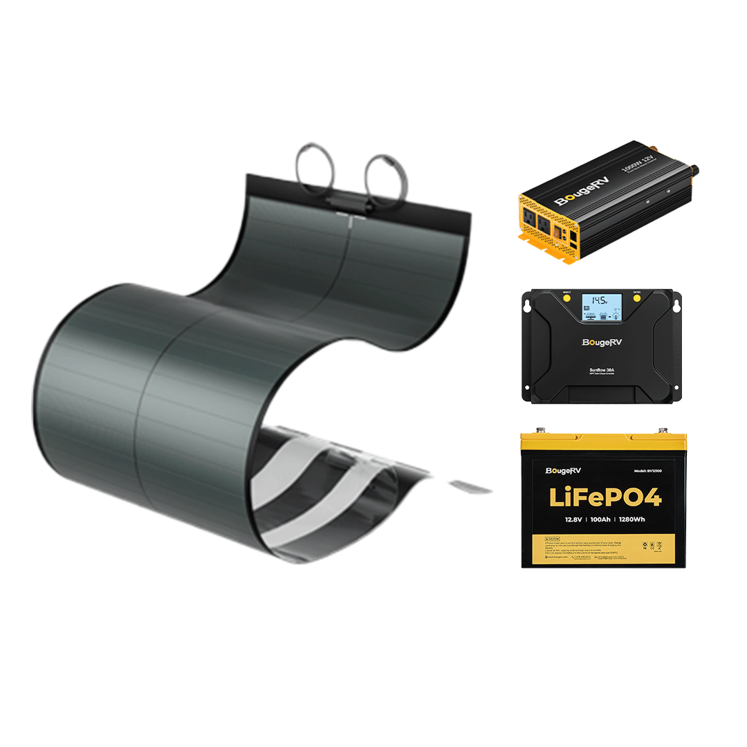 BougeRV 12V 200 Watt CIGS Flexible Solar System Kit(Adhesive) (SC)