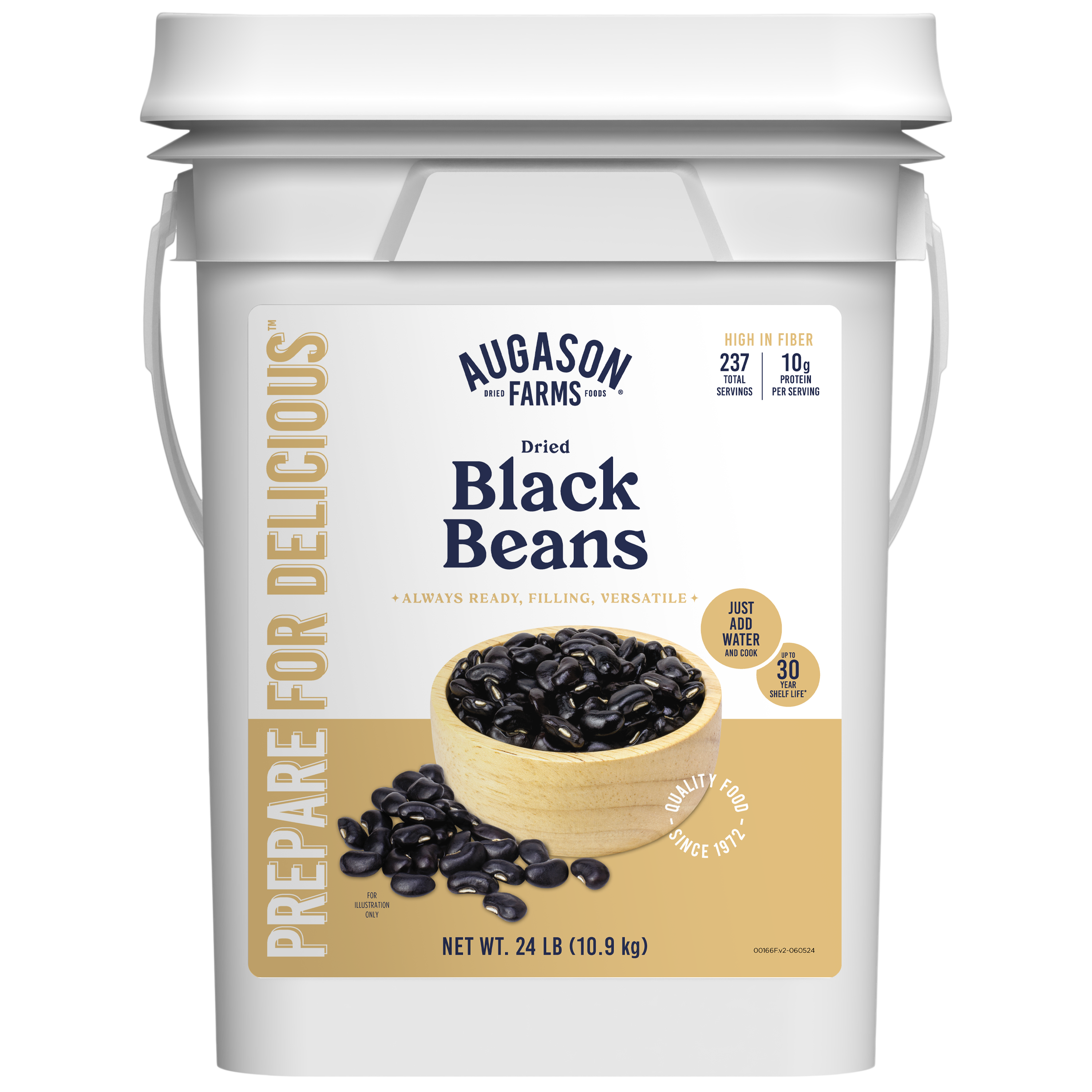 Dried Black Beans 4-Gallon Pail, 237 Servings (SC)
