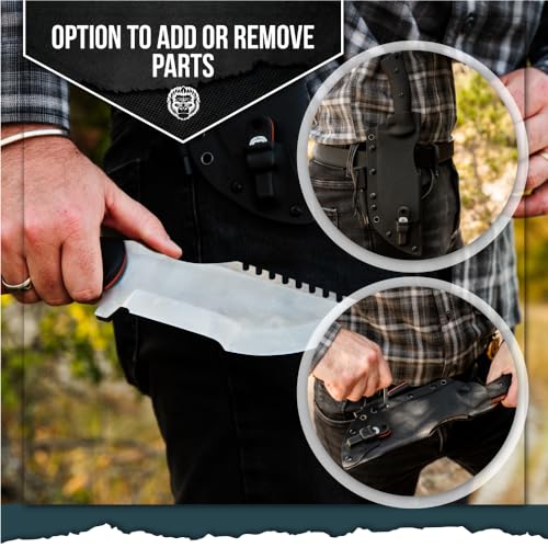 The Tracker D2 Steel Bushcraft Survival Knife Gift Set (Black and Orange) (SC)