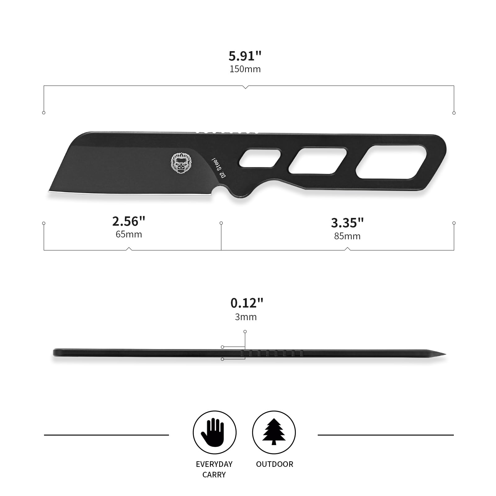 "THE RAZOR BACK" SURVIVAL NECK KNIFE (SC)