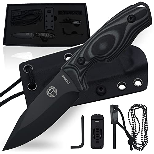The Baby Silverback Survival Knife Giftset for Outdoors (Black Blade + Grey Liner) (SC)