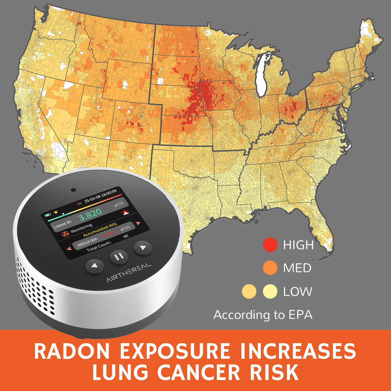 RM-65 Radon Detector for Home Basement (SC)