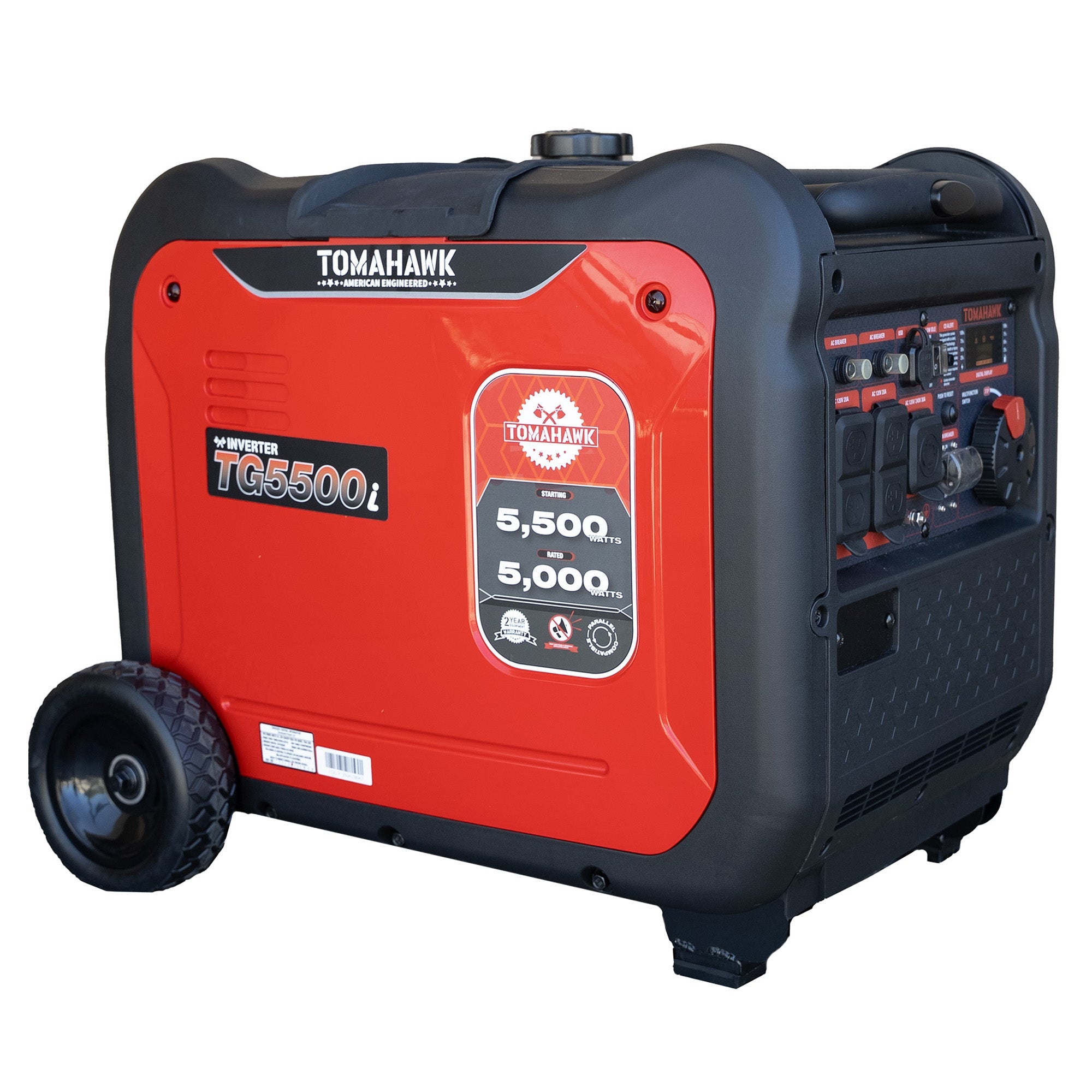5500 Watt Inverter Generator Super Quiet Portable Gas Power Professional Use