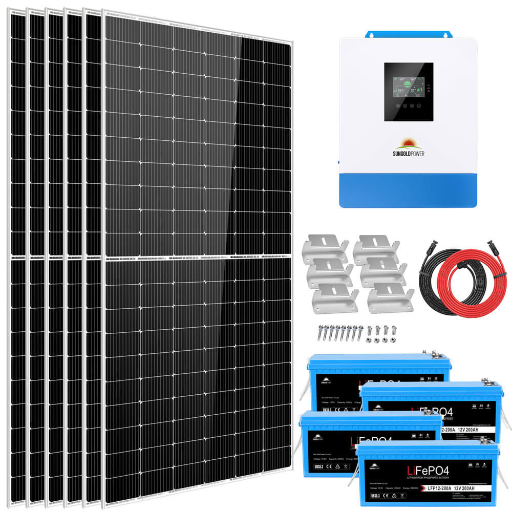 Solar Kit 5000W 48V 120V output 10.24KWH Lithium Battery 2700 Watt Solar Panel SGK-5PRO (SC)