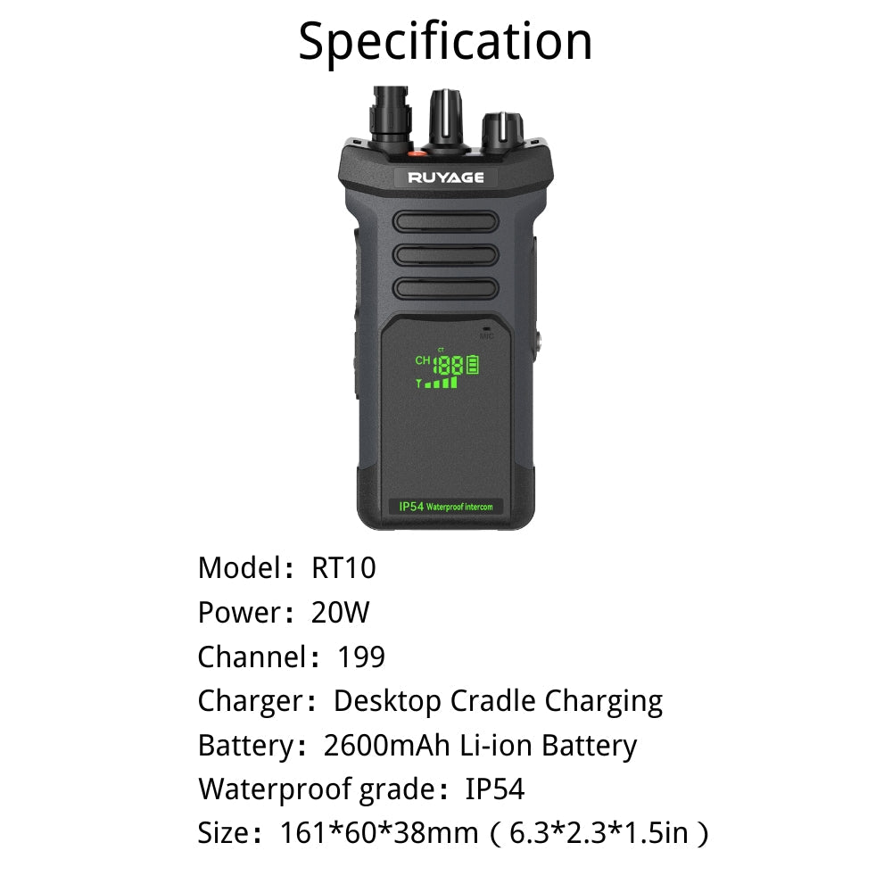 Ruyage Radio Analog Signal 20W Walkie-Talkie(RT10) (SC)