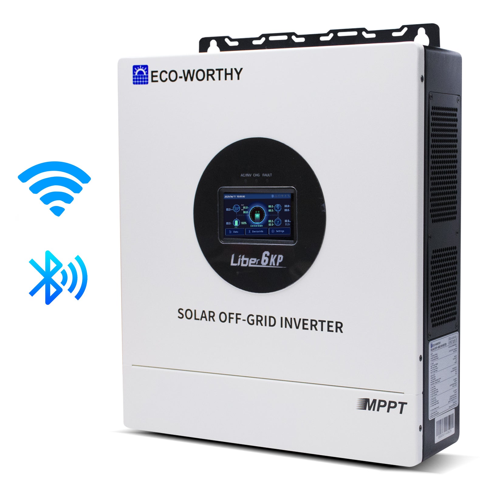 ECO-WORTHY 6KW Solar Off-grid Split-phase AIO Inverter, 48Vdc to 120Vac/240Vac, 9kW@500V PV Input (SC)