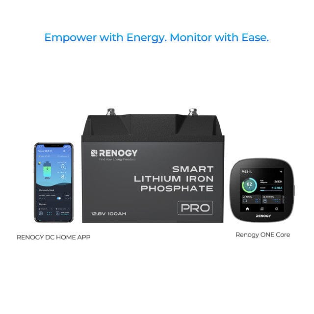 Renogy 12V 100Ah Pro Smart Lithium Iron Phosphate Battery w/Bluetooth & Self-heating Function (SC)