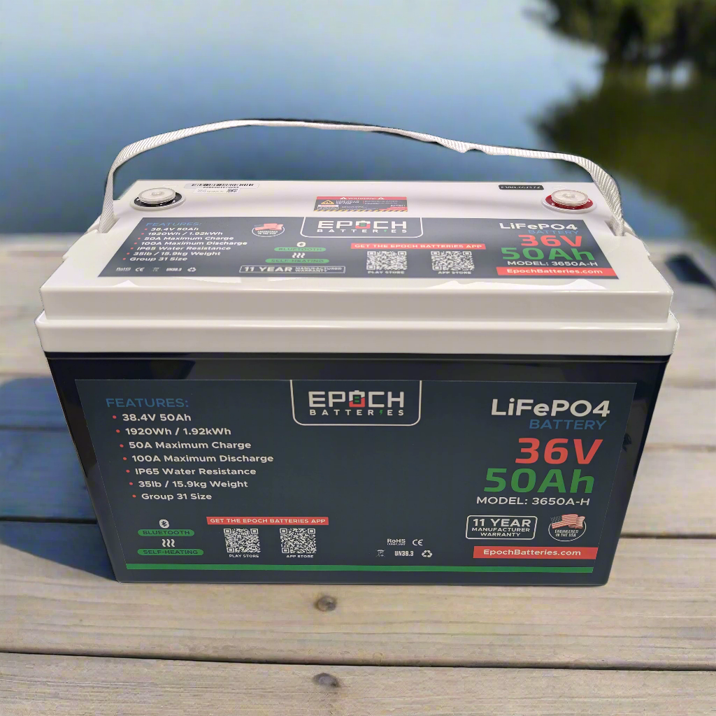 Epoch Batteries 36V 50Ah Essential Series - Bluetooth & Heated LiFePO4 Battery (SC)