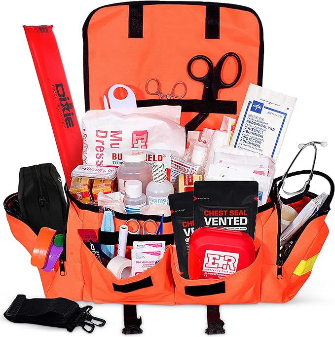 Deluxe EMT Trauma Kit - Fully Stocked First Responder Bag (SC)