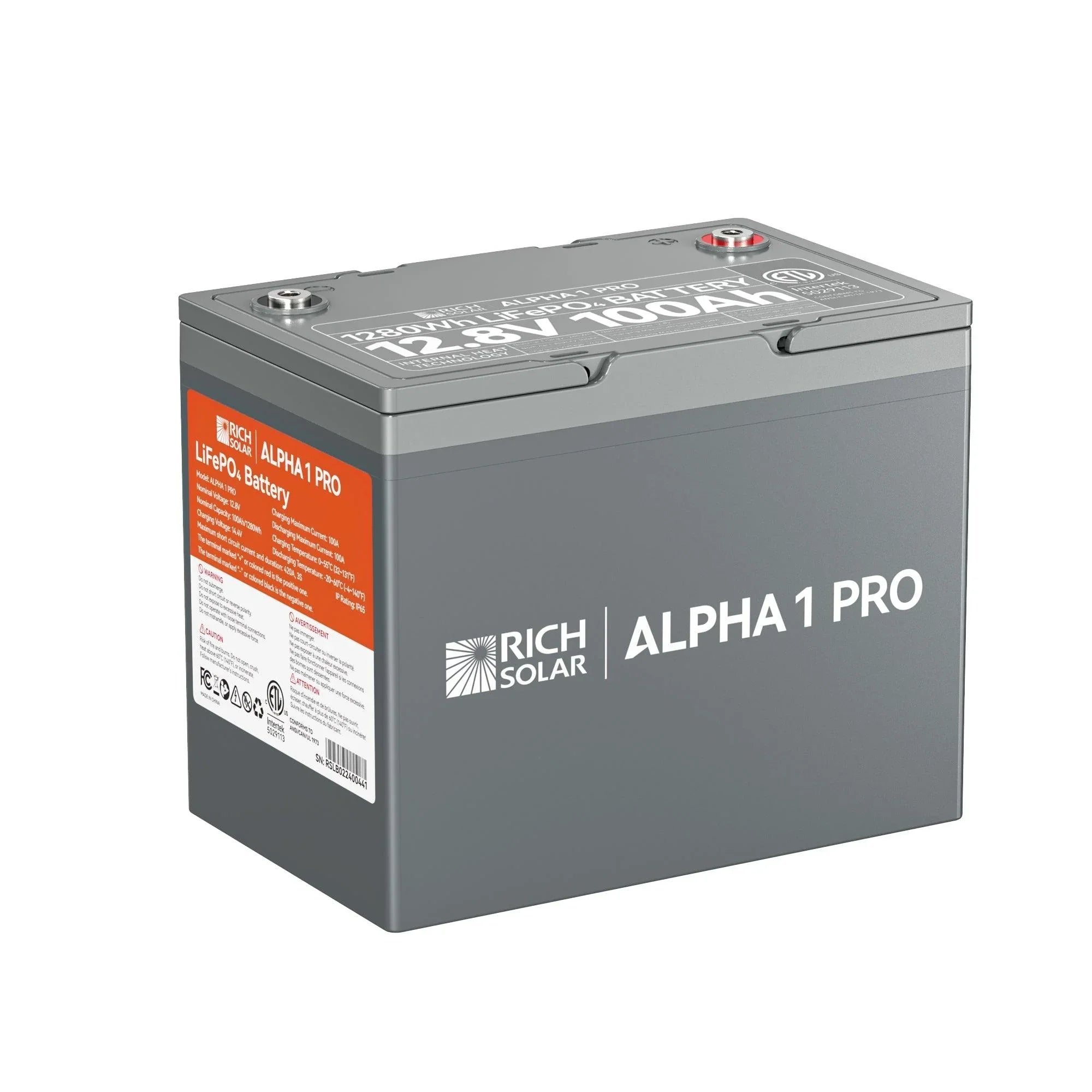 ALPHA 1 PRO | 12V 100Ah LiFePO4 Battery | Premium 12V Lithium Battery for Off-Grid, RVs, Boats | 7,000 Lifetime Cycles | 10 Year Warranty | UL1973 Certified (SC)
