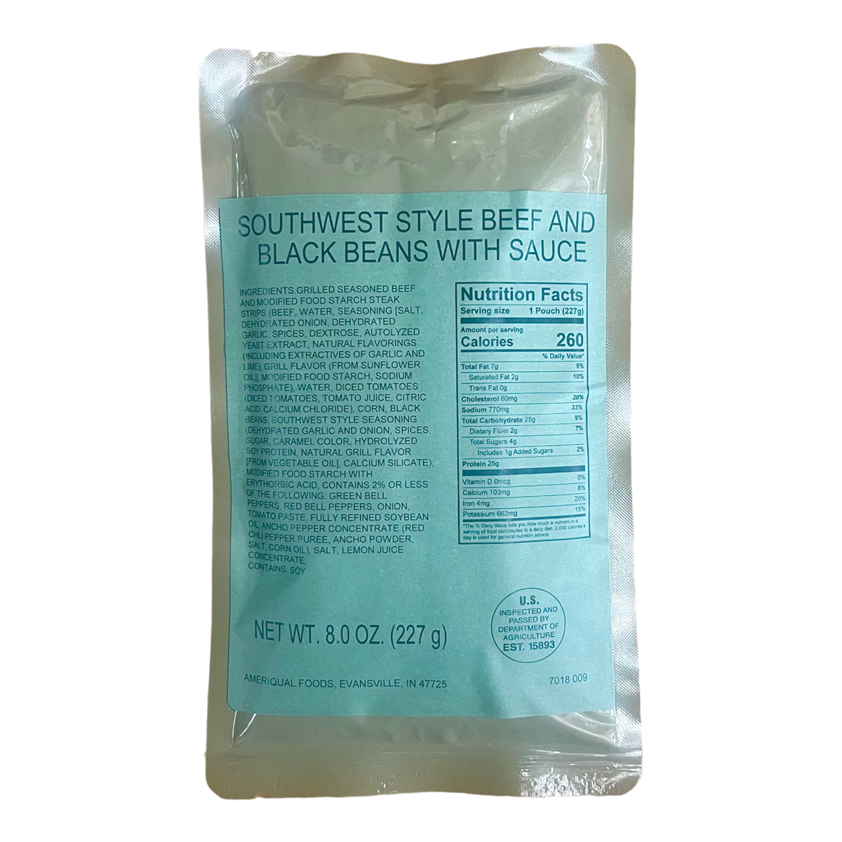 MRE Entree - Southwest Style Beef & Black Beans with Sauce (SC)