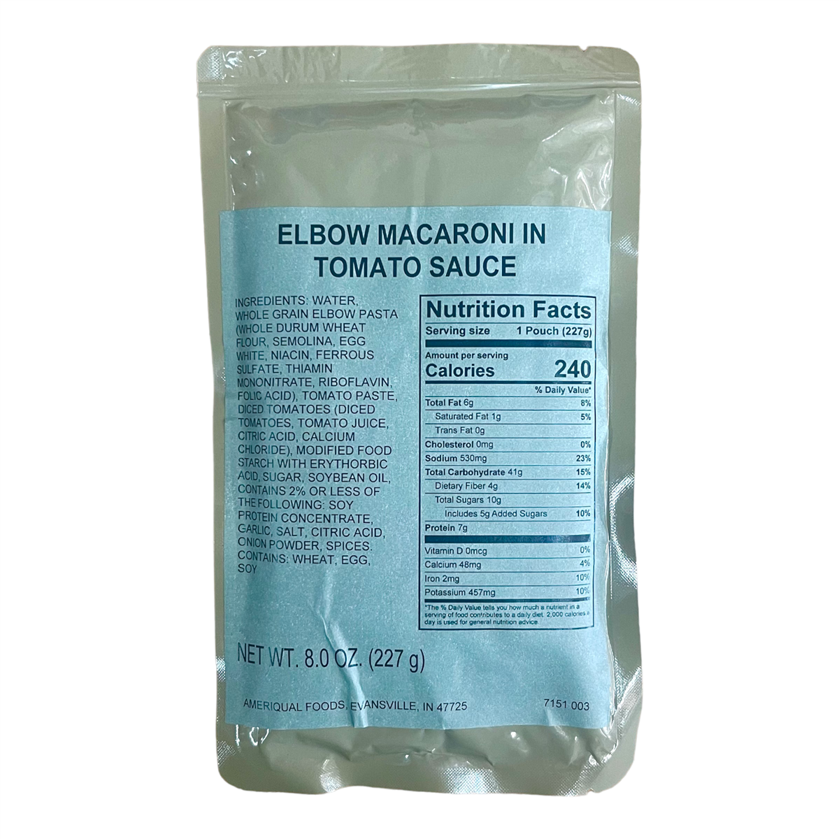 MRE Entree - Elbow Macaroni in Tomato Sauce (SC)