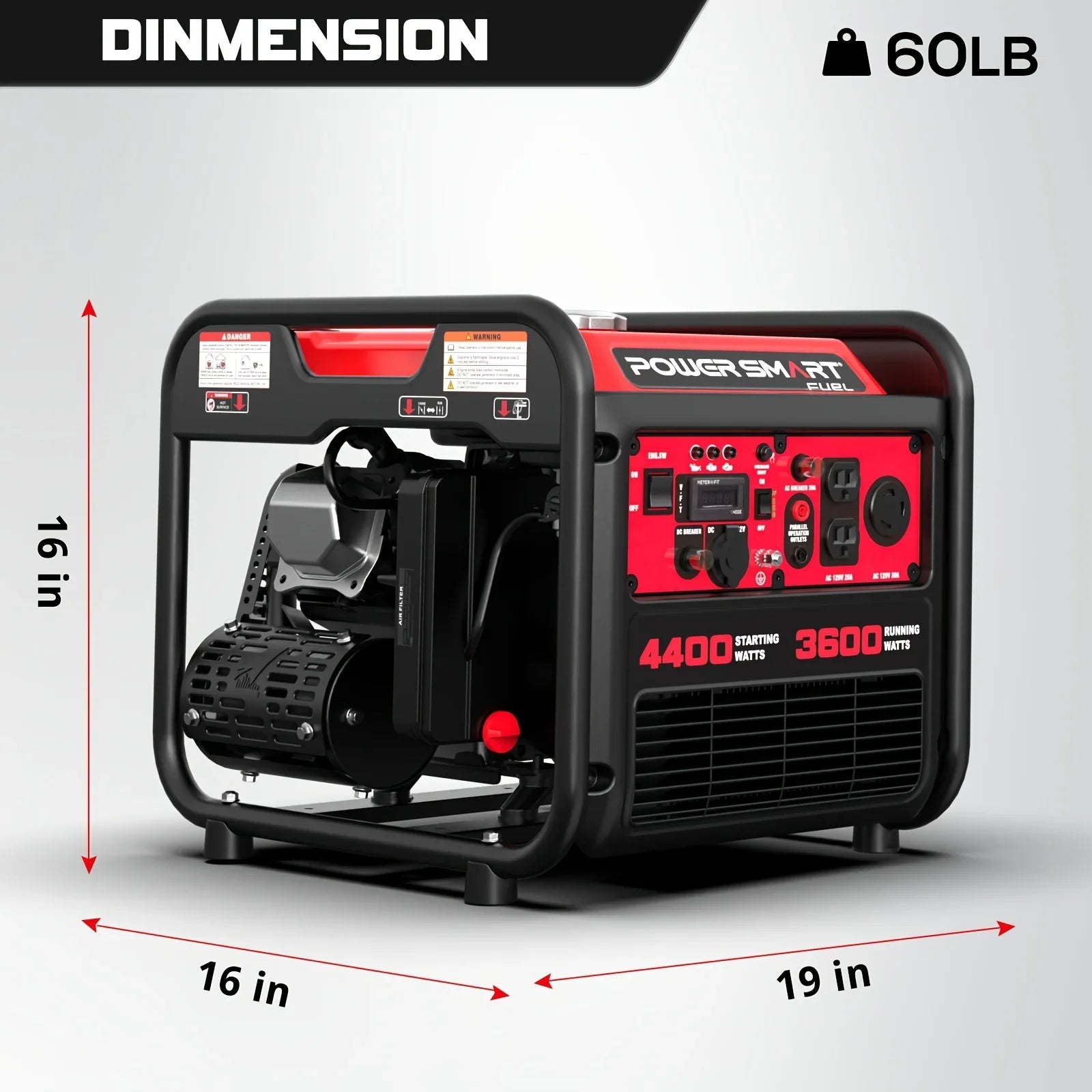 PowerSmart 4400W Inverter Generator RV Ready 30A Gas Portable Quiet Home Use Pro