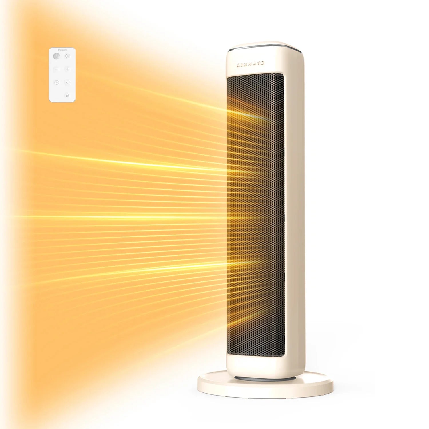 25" Ceramic Tower Space Heater – Electric Heater for Large Room with Thermostat