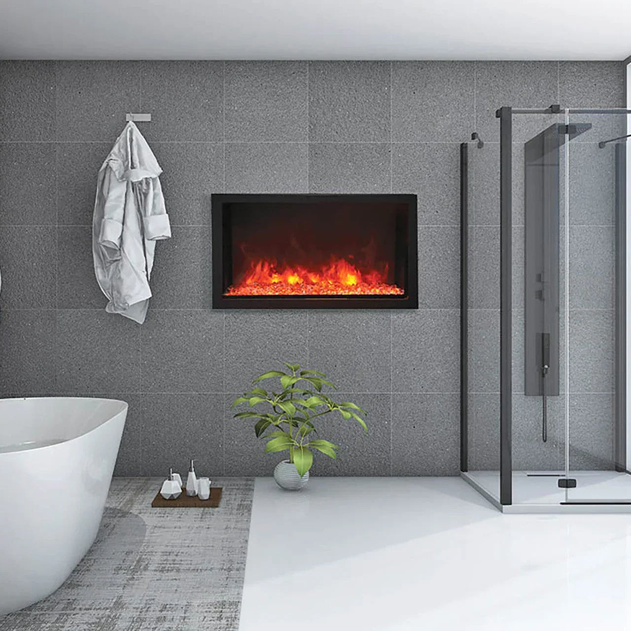 Amantii Panorama Deep Extra Tall 72 Inch Indoor Outdoor Electric Fireplace