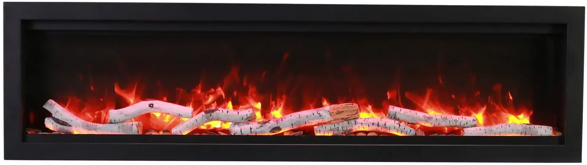 Amantii Symmetry Bespoke 34" Smart Built-In Electric Fireplace – Indoor/Outdoor with Audio, WiFi & LED Flame Display