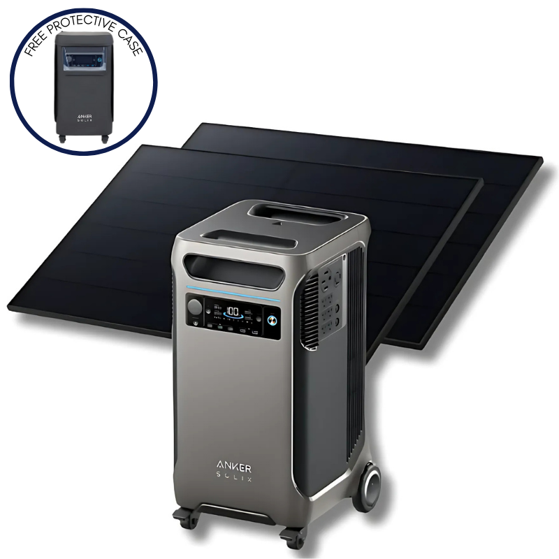 Anker SOLIX F3800 Solar Generator + 2× 410W Rigid Solar Panels (With a Free Anker SOLIX F3800 Protective Cover Bag) (SC)