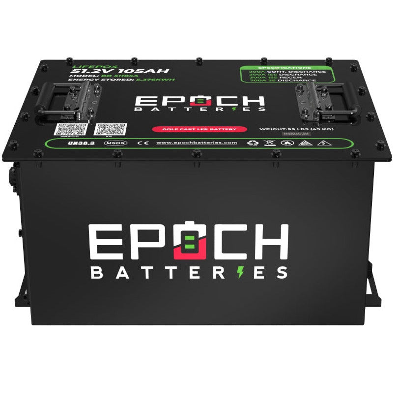 Epoch Batteries 48V 105Ah - LiMax Series - Lithium (LiFePO4) Golf Cart Battery - Complete Kit (SC)