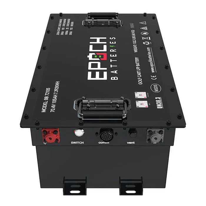 Epoch Batteries 70.4V (72V) 105ah - LiMax Series - Lithium LiFePO4 Golf Cart Battery - Complete Kit (SC)