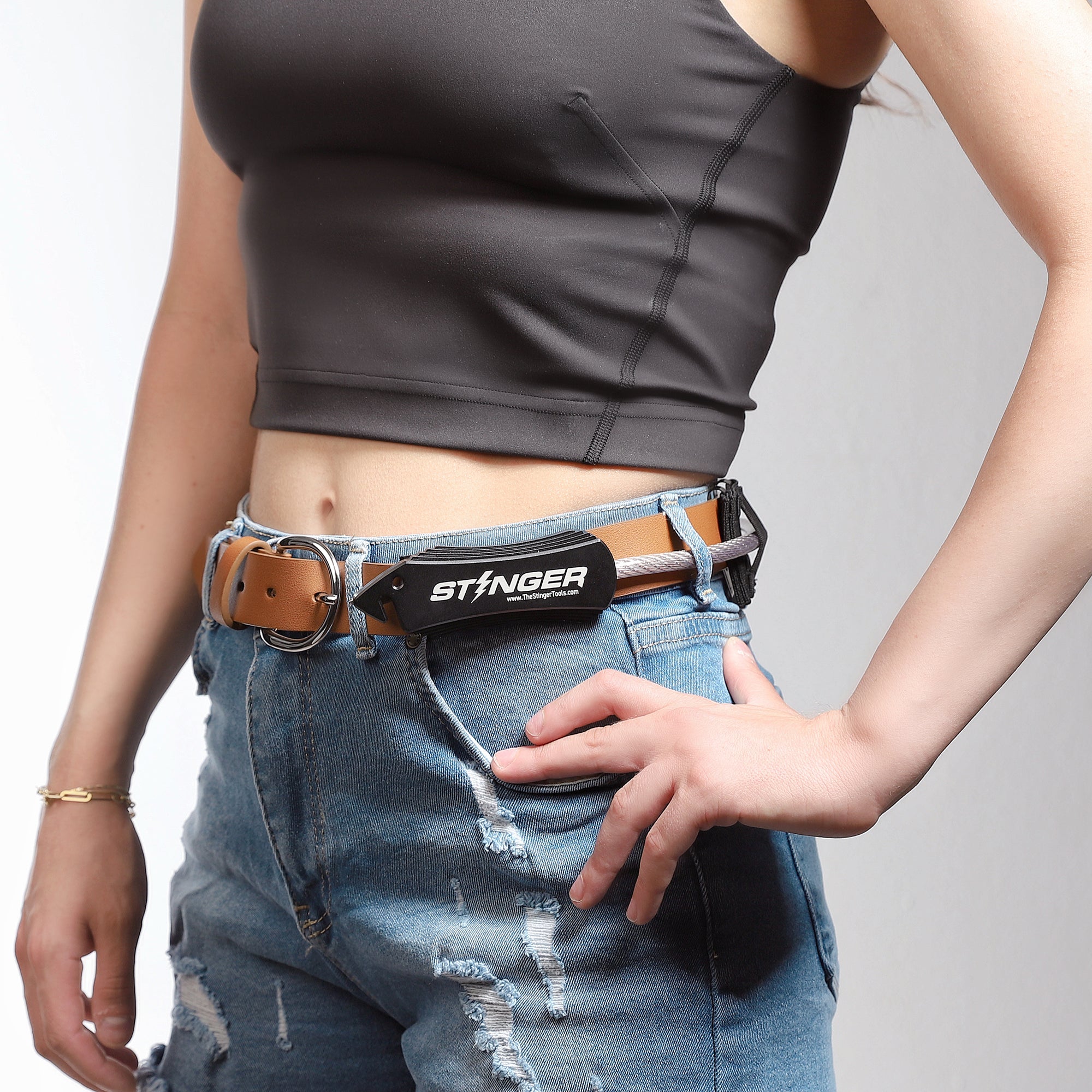 Stinger Concealed Carry Whip System: Car Emergency Tool with Seat Belt Cutter and Window Breaker (SC)