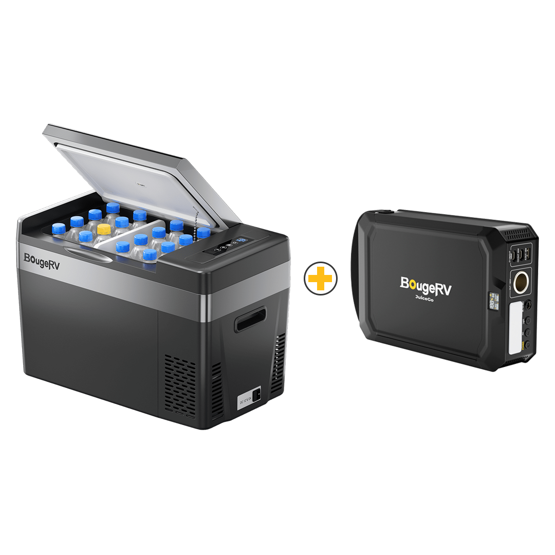 BougeRV 12V Portable Fridge With JuiceGo 240Wh Power Station (SC)
