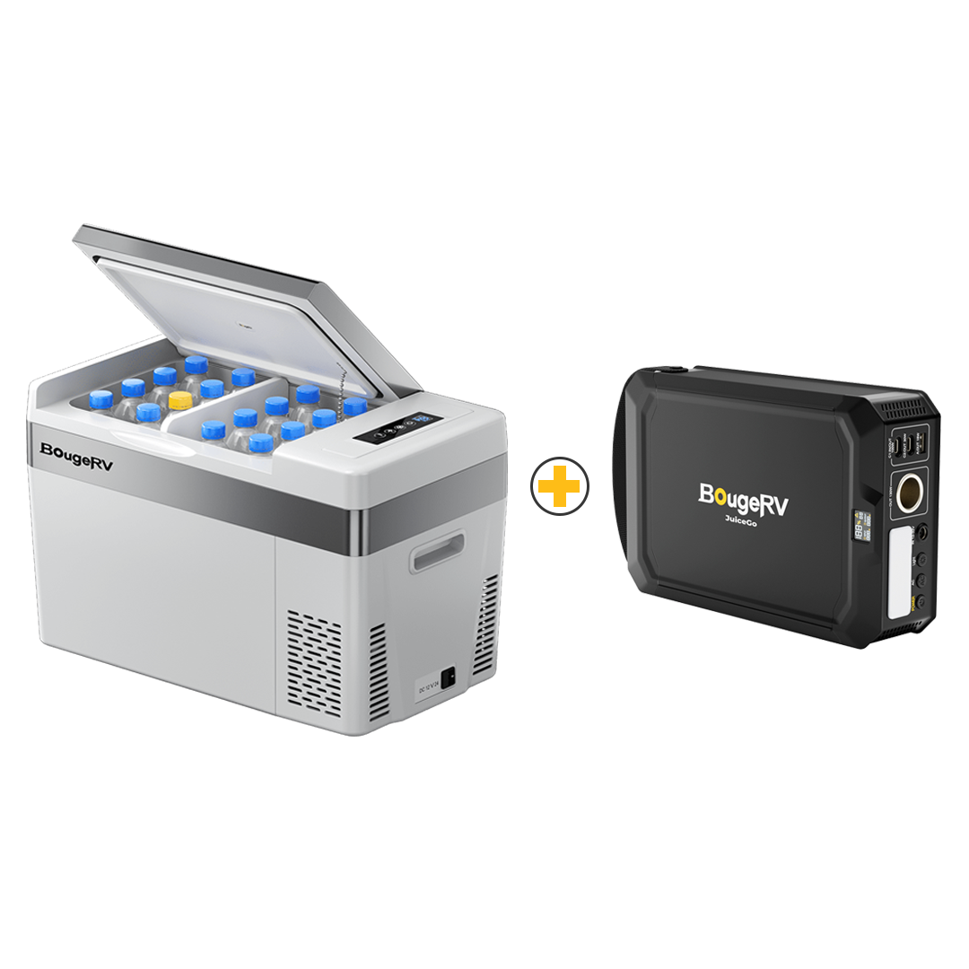 BougeRV 12V Portable Fridge With JuiceGo 240Wh Power Station (SC)