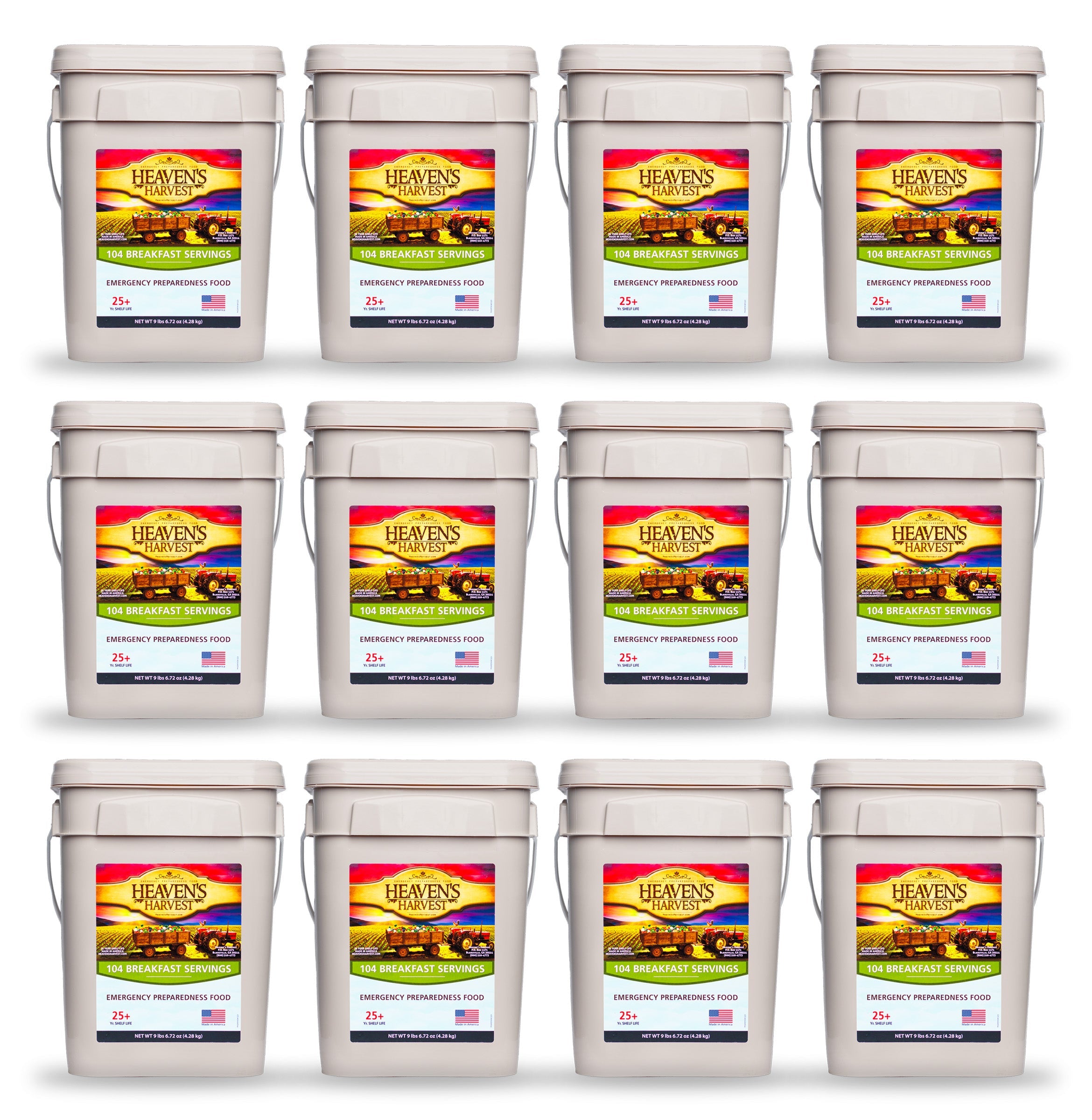 Breakfast Bucket - 12 Pack - Emergency Survival Food Kit