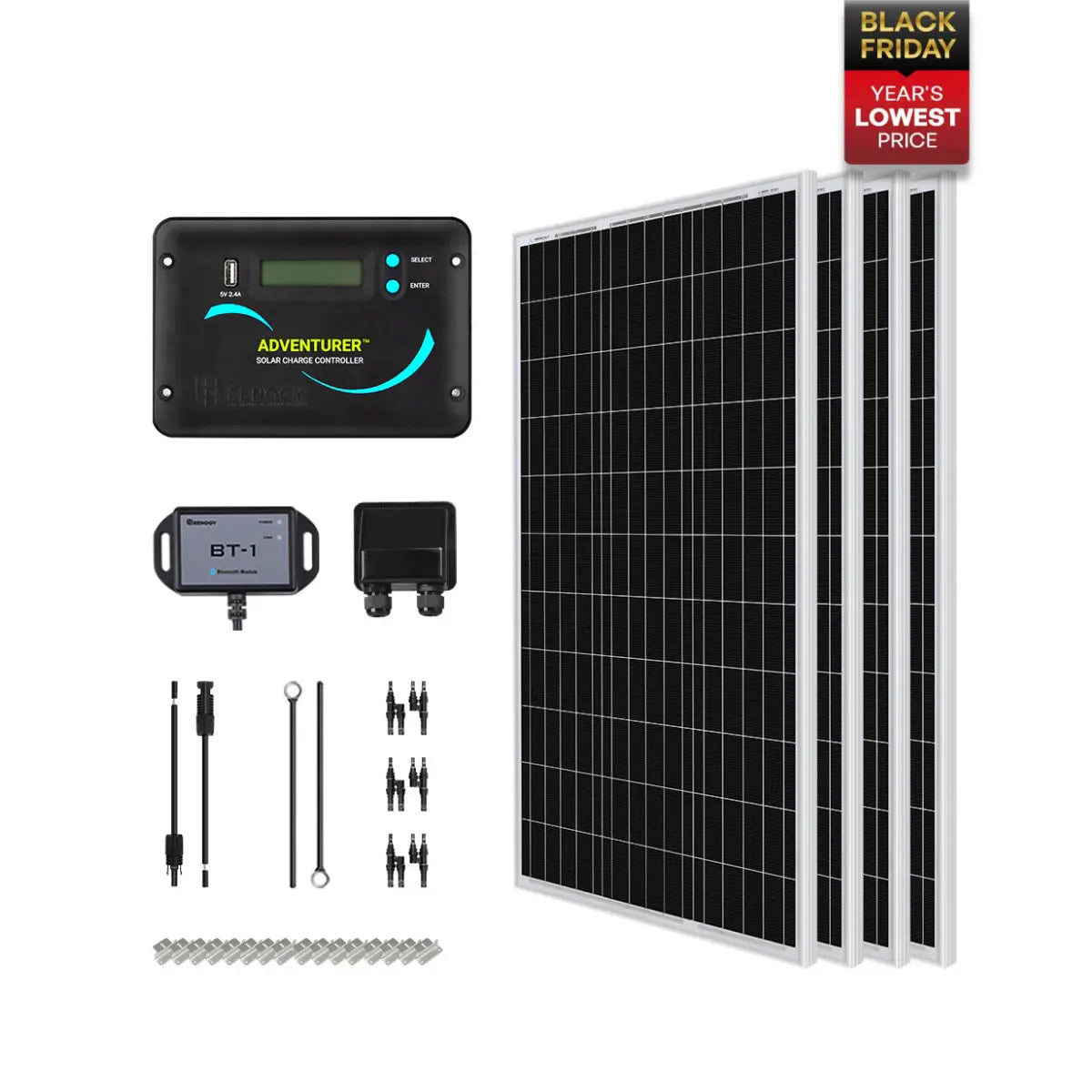 Renogy Starter RV Kit N-Type 400W 12V Solar Kit with PWM Charge Controller (SC)