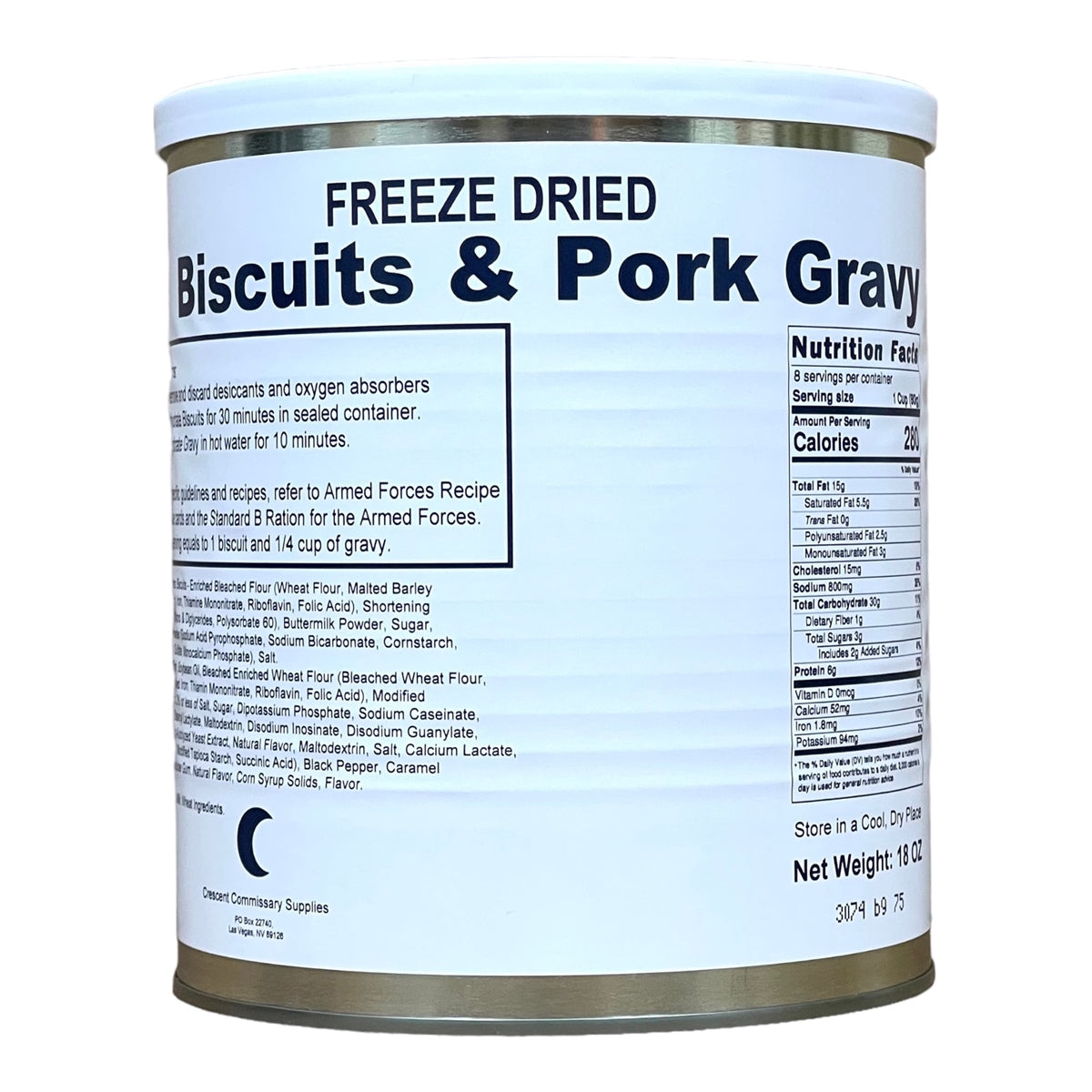 Military Surplus Freeze Dried Biscuits and Gravy (SC)