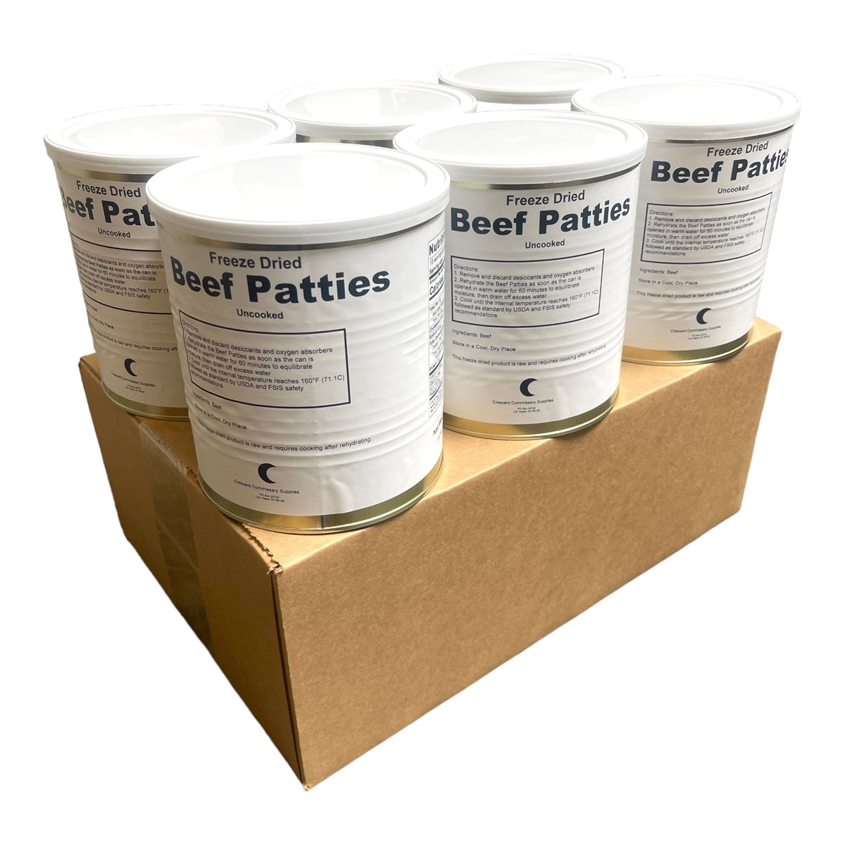 Freeze Dried Hamburger, Ground Beef Patties (13 oz) (SC)
