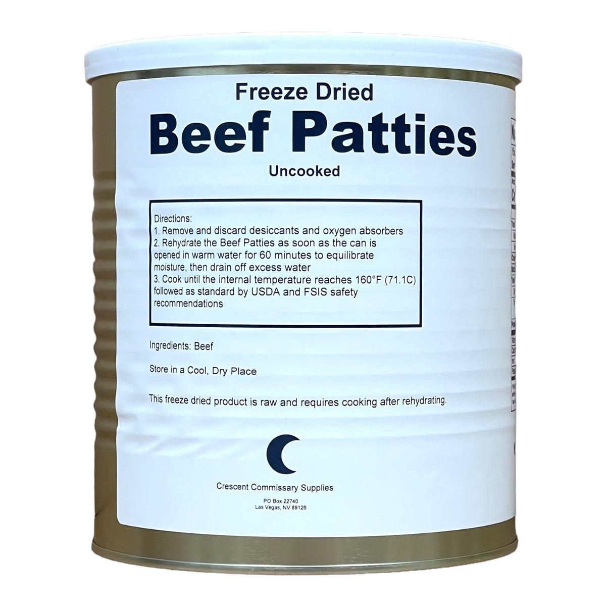 Freeze Dried Hamburger, Ground Beef Patties (13 oz) (SC)