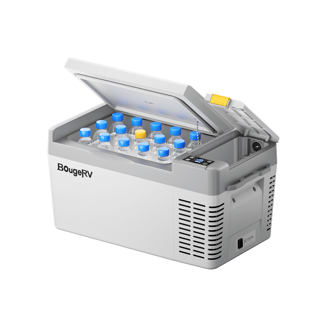 BougeRV CRPRO20 21 Quart 12V Portable Car Fridge Freezer White (SC)