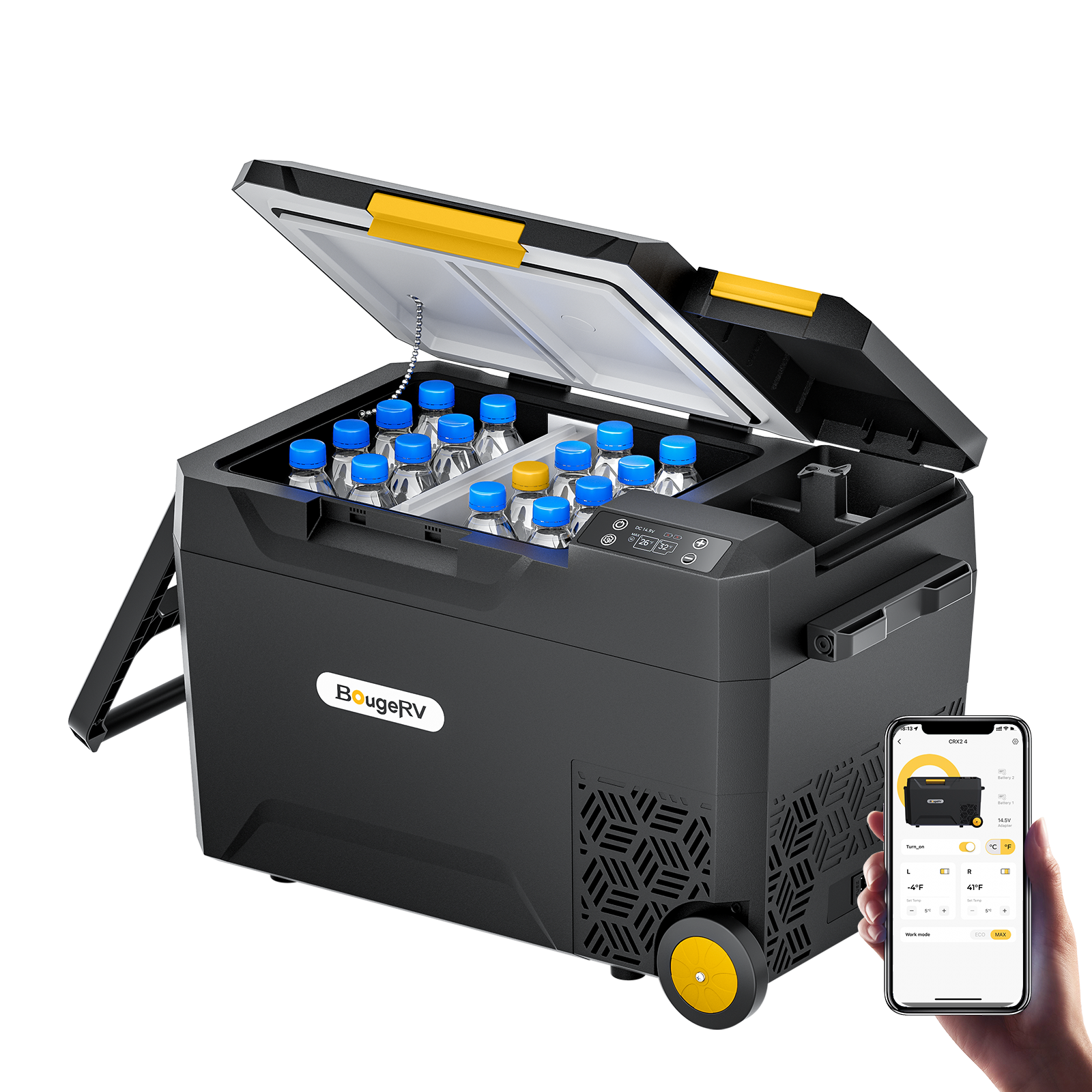 BougeRV CRX2 31QT Dual-Zone Portable Fridge with 277Wh Power Station (SC)