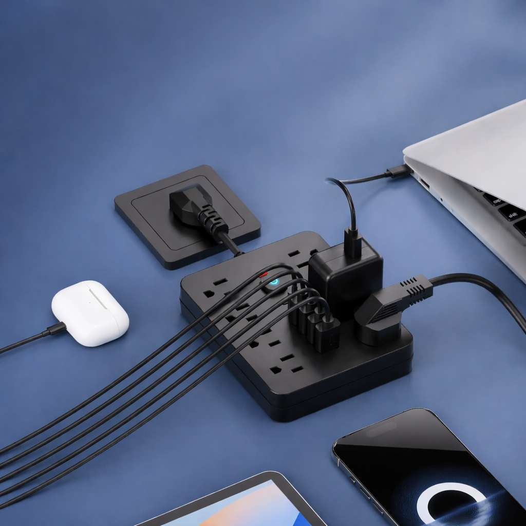 14-in-1 Power Strip Surge Protector with 8 AC Outlets 4 USB 2 Type-C F
