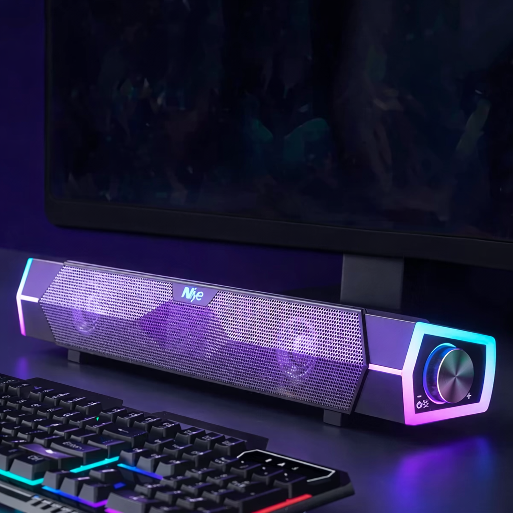 4D Computer Speakers Bluetooth 5.0 Stereo Soundbar Subwoofer for PC Laptop