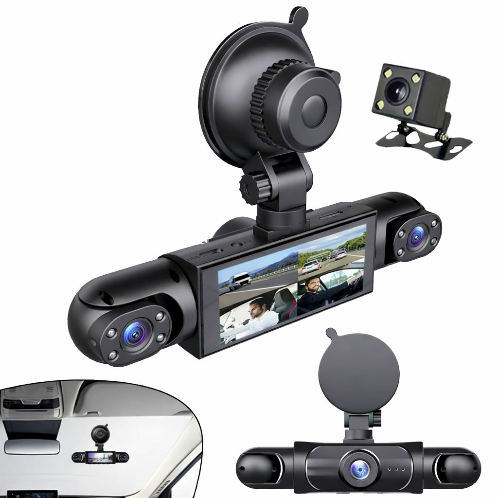 1080P Car DVR Dash Cam 4-Channel with Front Rear Cameras Night Vision G-Sensor Loop