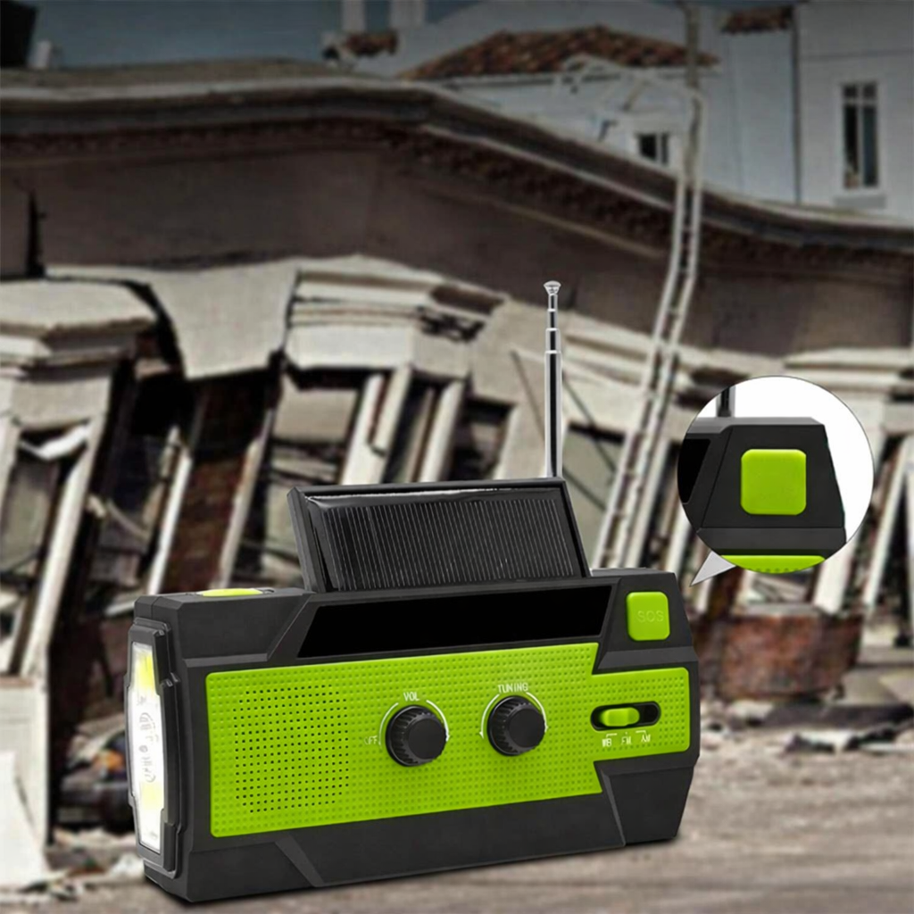 Emergency NOAA Weather Radio Solar Hand Crank 4000mAh Power Bank SOS LED