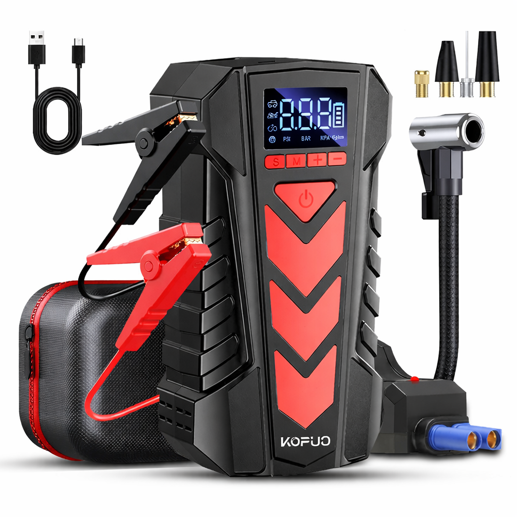 2000A Car Jump Starter with Air Compressor 150PSI Tire Inflator Power Bank