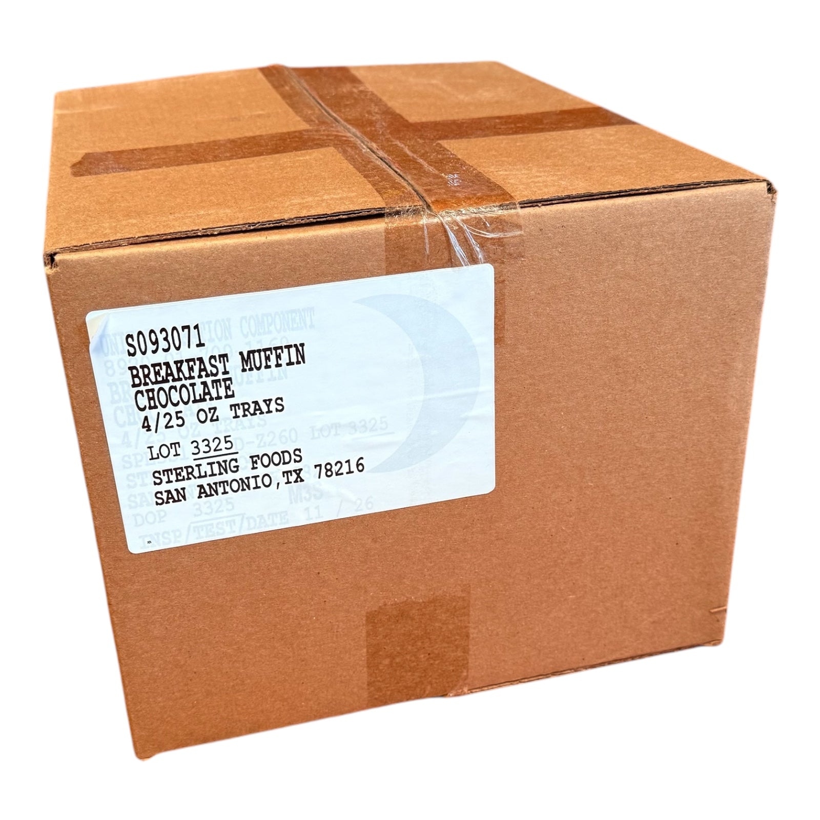 BULK 12 x Tray Packs, Military MRE Chocolate Muffin, Ready to Eat (UGR Component) (SC)