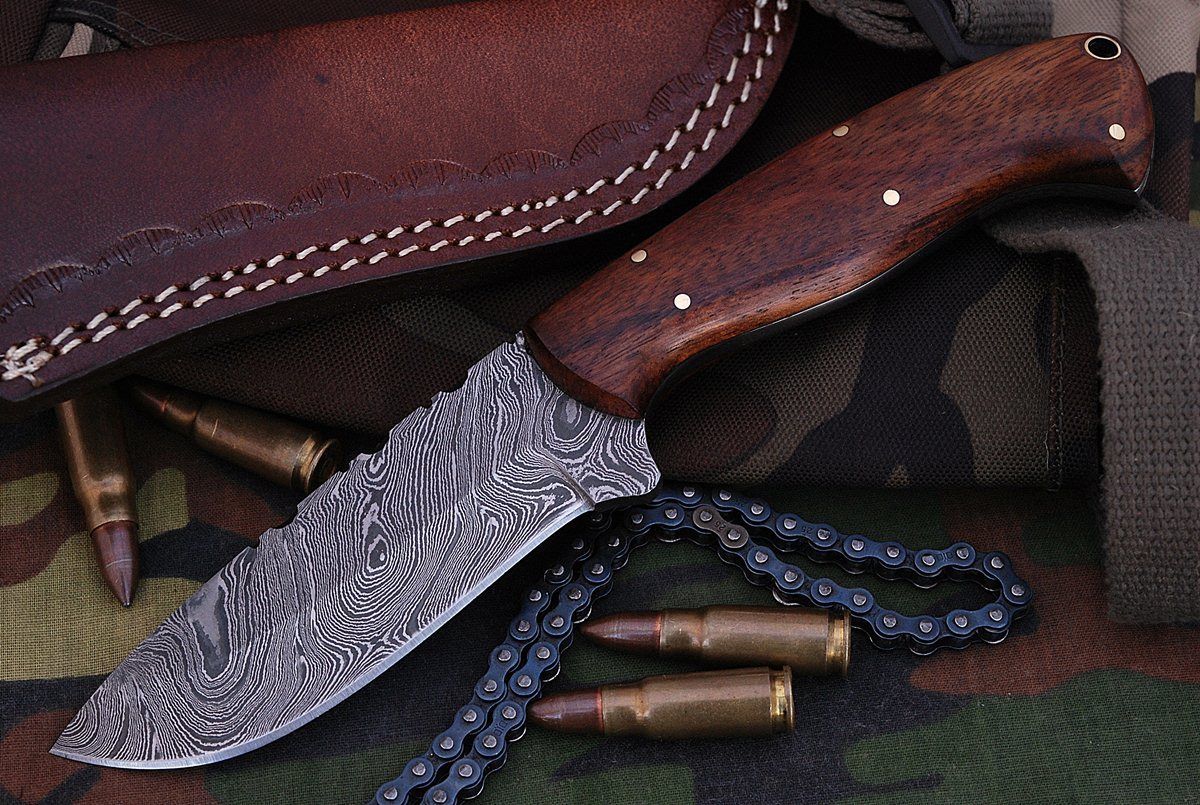 Damascus Hunting Skinning Knife (SC)