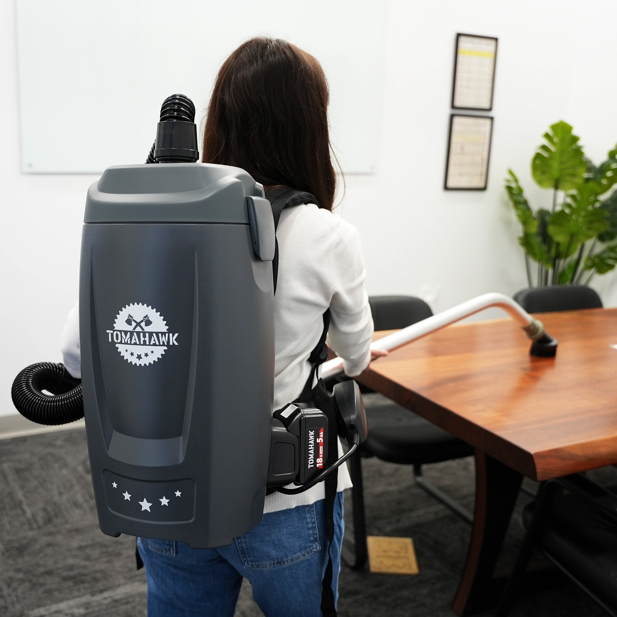 18V Battery Powered Backpack Vacuum 6L for Janitorial Cleaning – Lightweight Cordless Commercial Vacuum with Quiet Operation (SC)