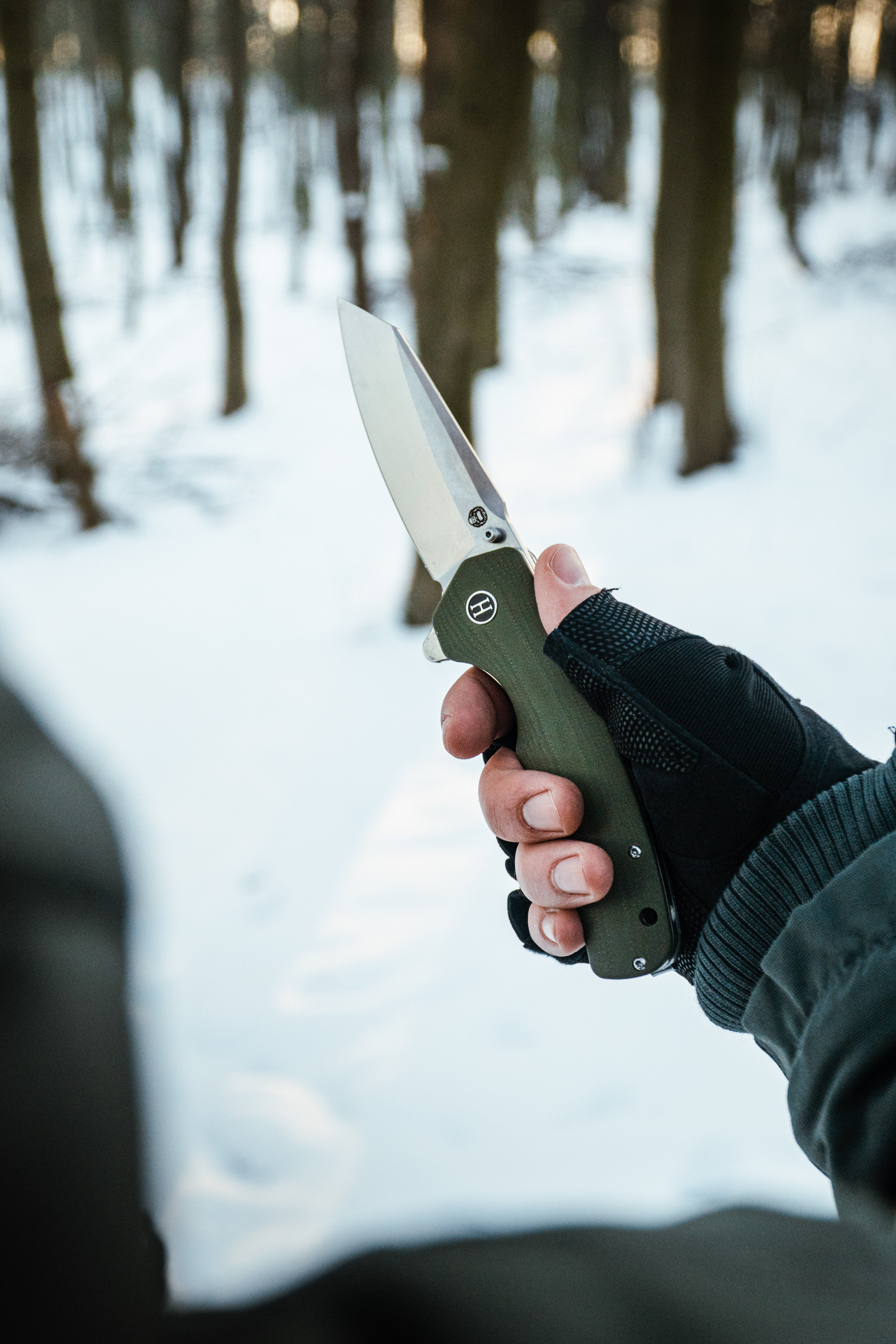 The Clip Point Folding Pocket Knife Giftset for Men and Women (Silver and Green) (SC)