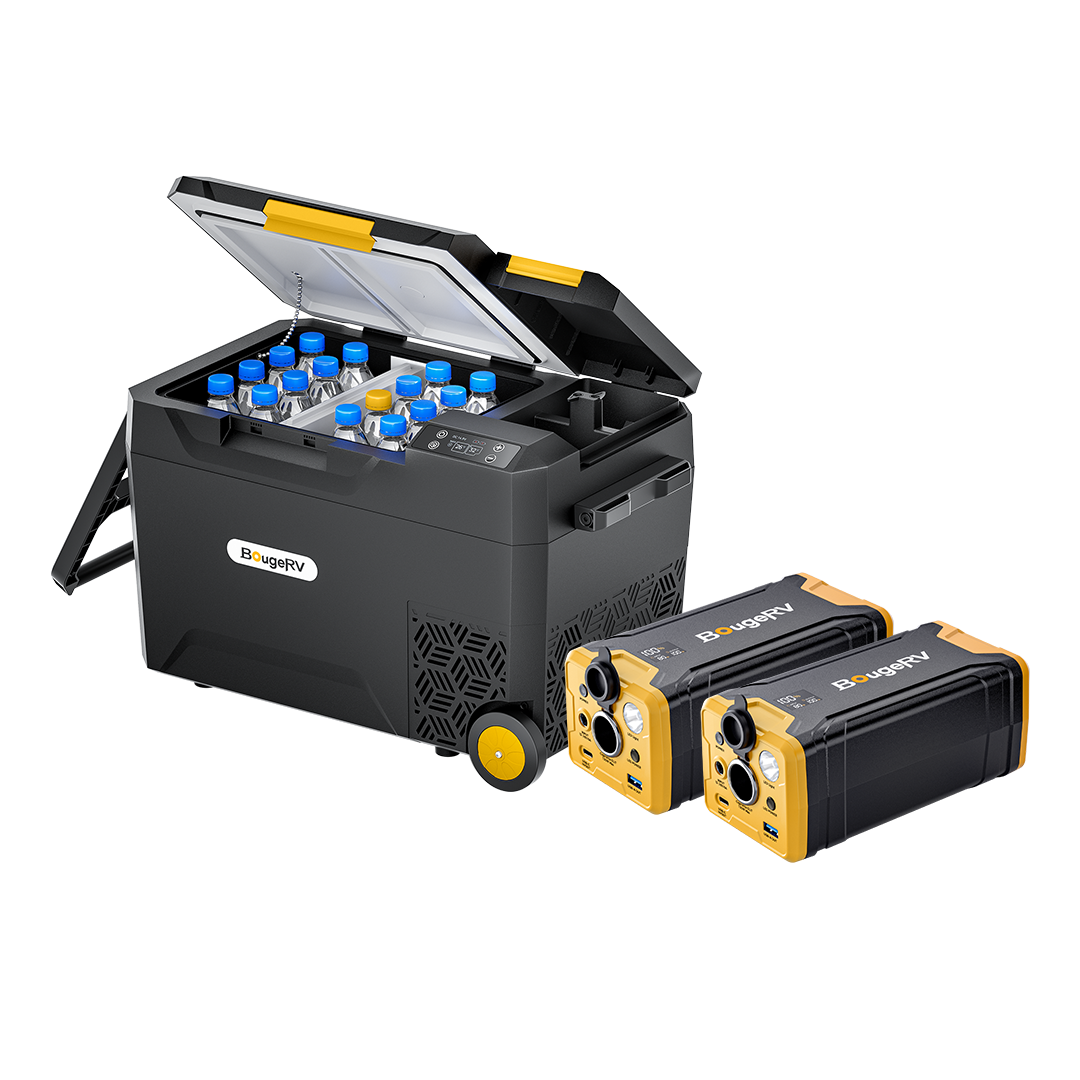 BougeRV CRX2 31QT Insulated Dual-Zone Portable Fridge with 2 Batteries (SC)