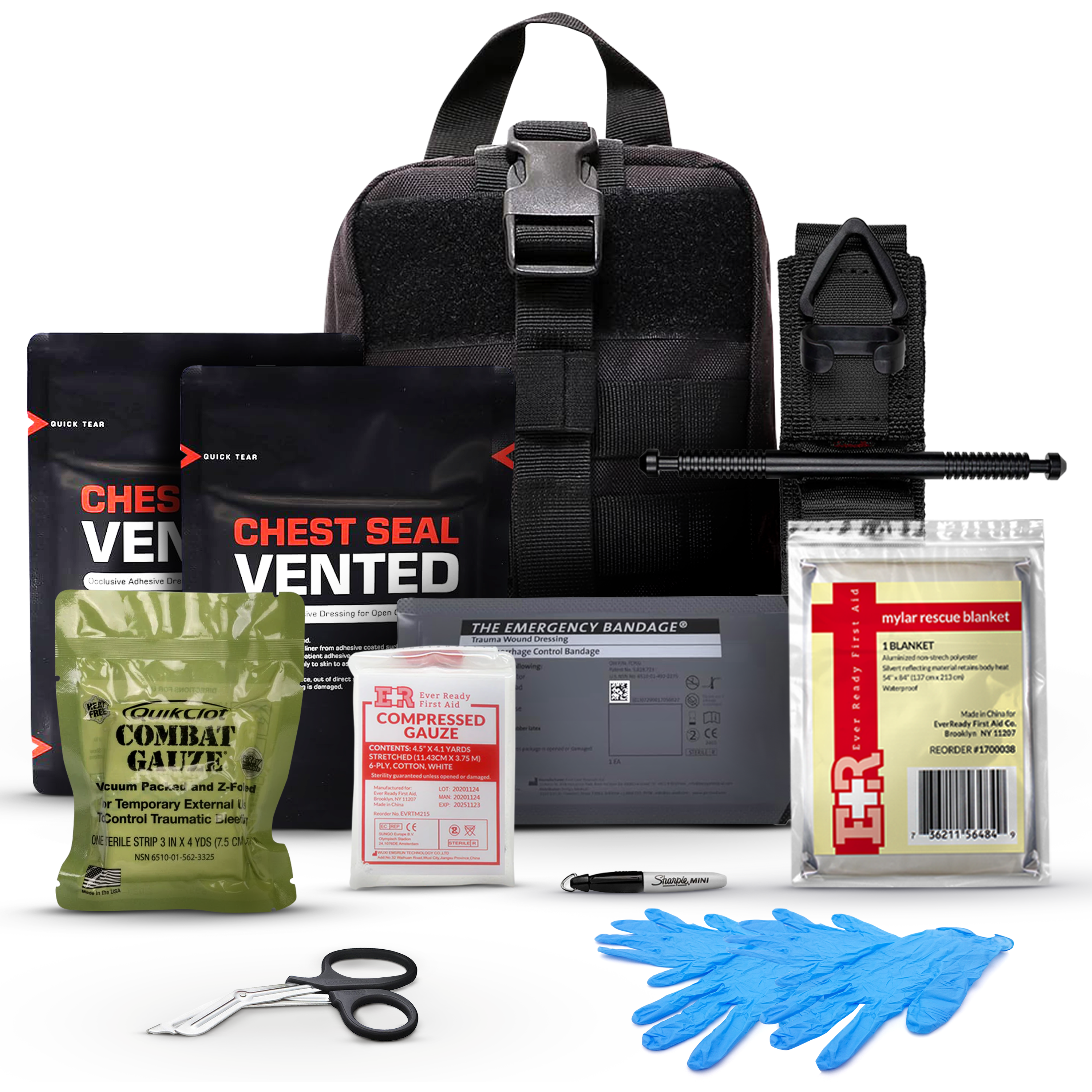Premium Trauma IFAK Compact Kit with CAT Tourniquet & Chest Seals (SC)