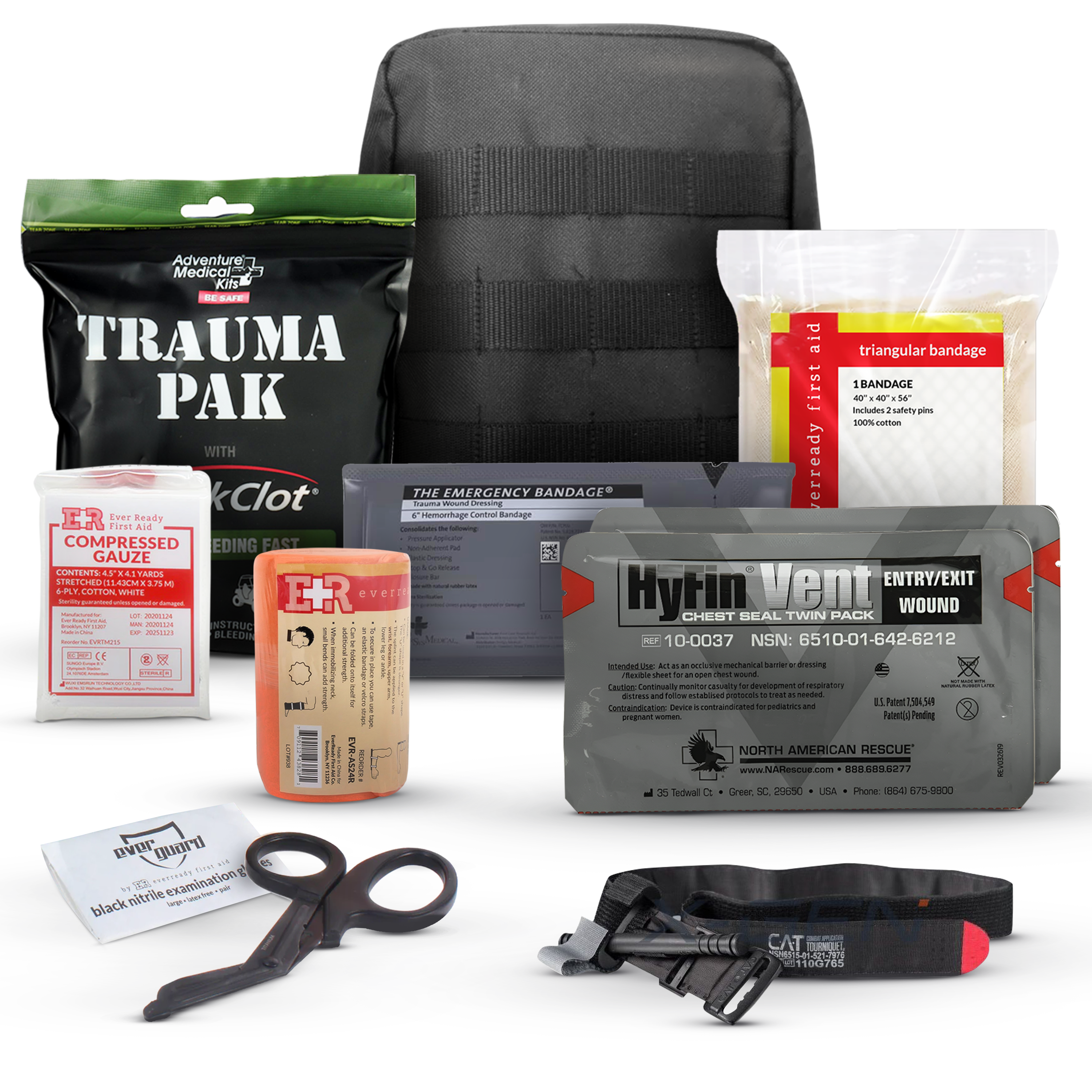 Premium IFAK Kit - Trauma Pak, CAT Tourniquet, Hyfin Chest Seal