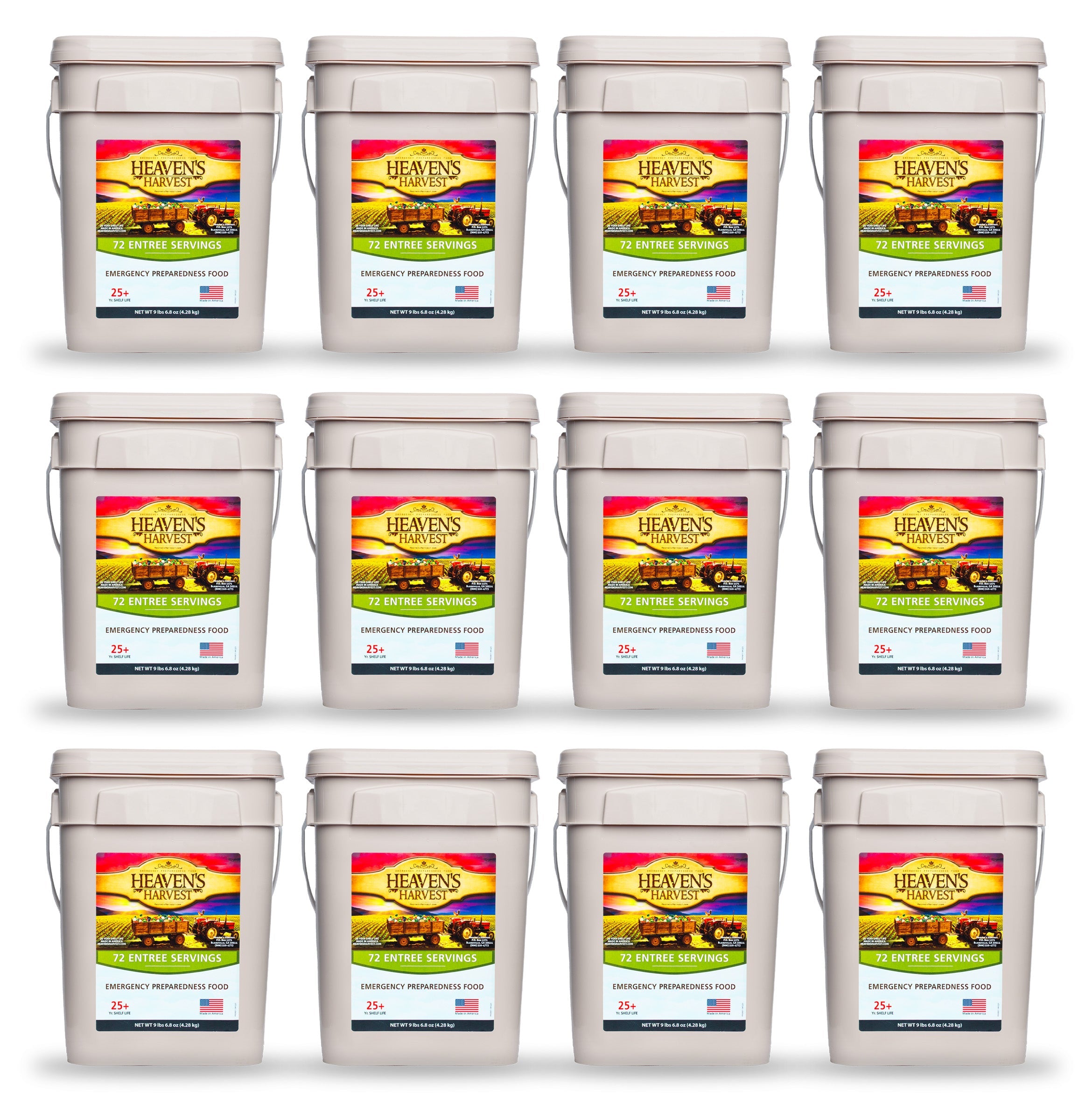 Entree Bucket  - 12 Pack - Emergency Survival Food Kit