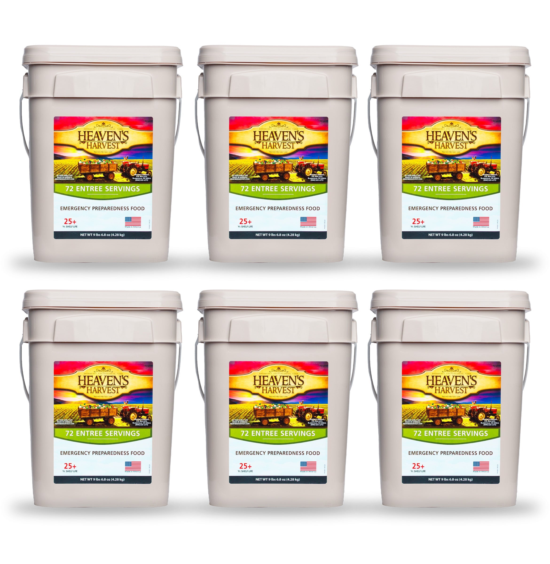 Entree Bucket  - 6 Pack - Emergency Survival Food Kit