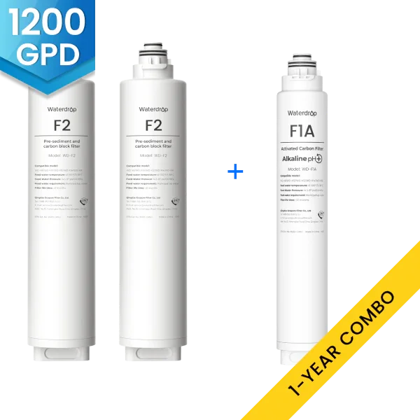 Waterdrop X12 RO System Replacement Filter Combo Set - 1200GPD (SC)
