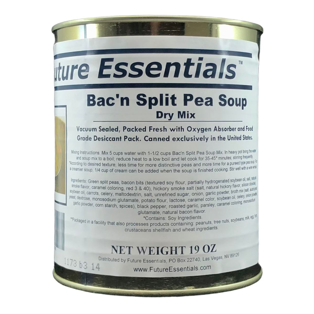 Future Essentials Bacon Split Pea Soup Dry Mix (SC)